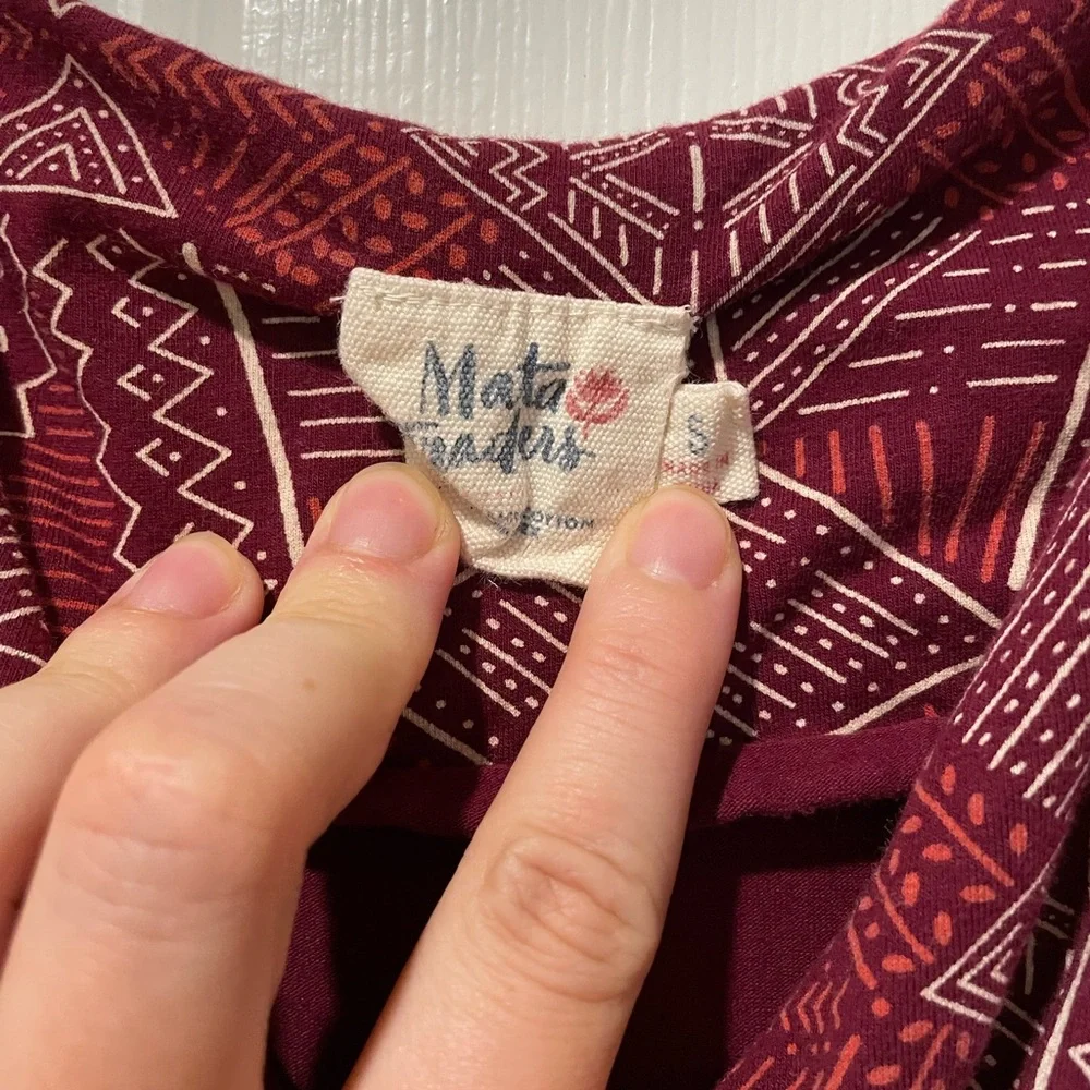 Mata Traders Women's Geometric Maxi Dress S Boho Fair Trade Hippie Babydoll Soft - Picture 5 of 11